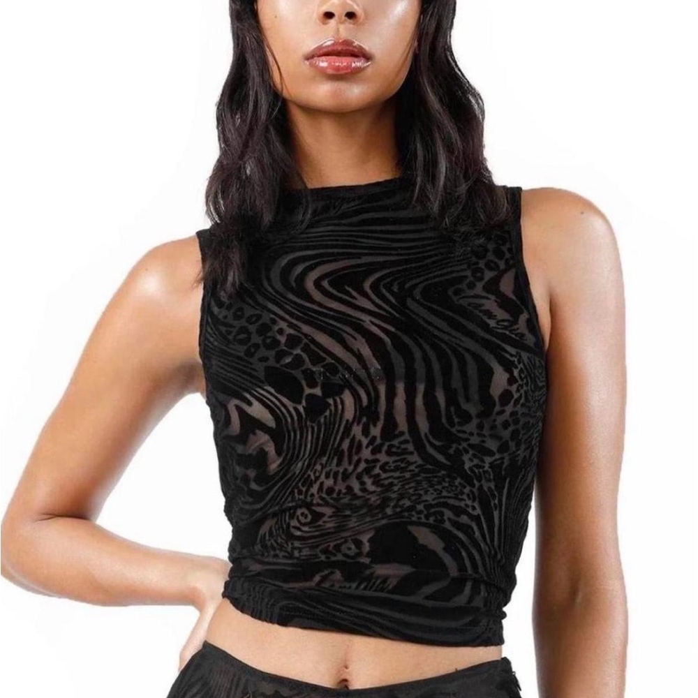 I.AM.GIA Black Swirl Tank Top
